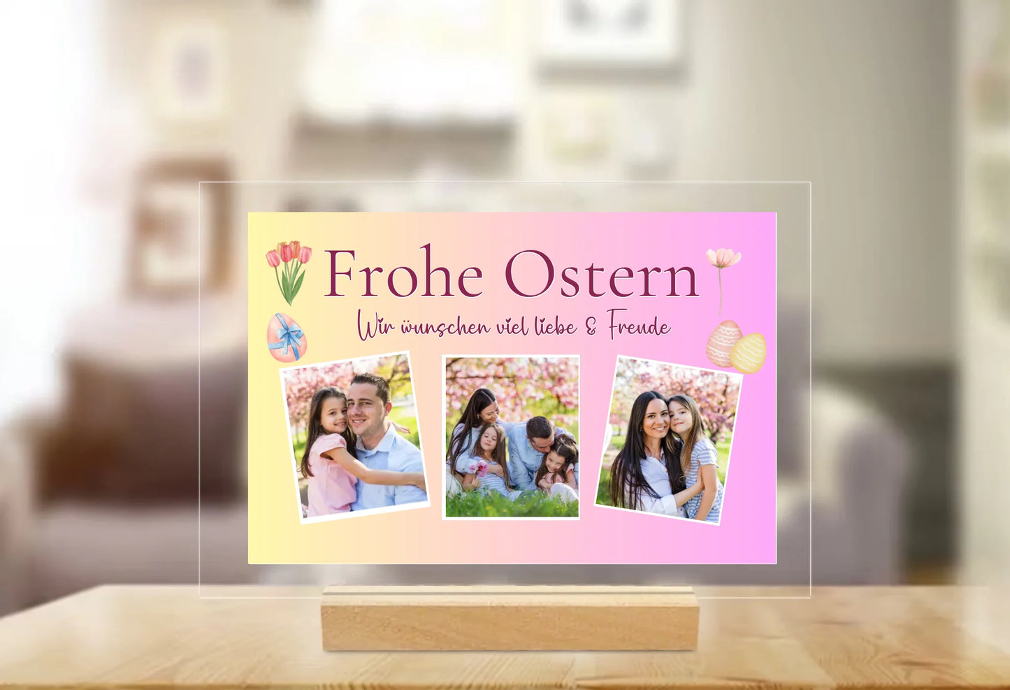 Acryl-Glas "Frohe Ostern" zum verschenken